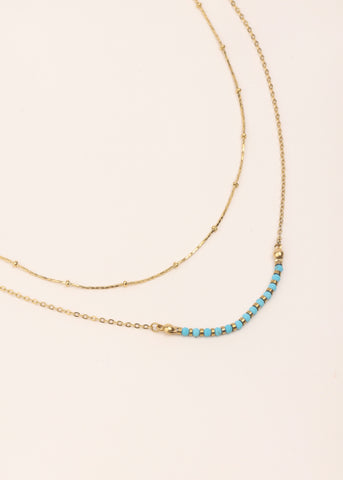 Collier double DANA turquoise