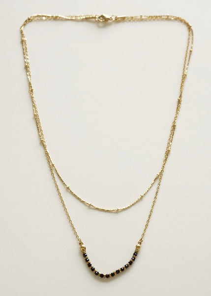 Collier double DANA noir